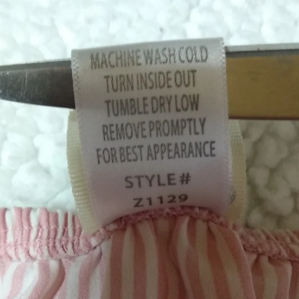 Lily Bleu Girls Pink‎ Stripe Floral Tie Front Top Size L 14